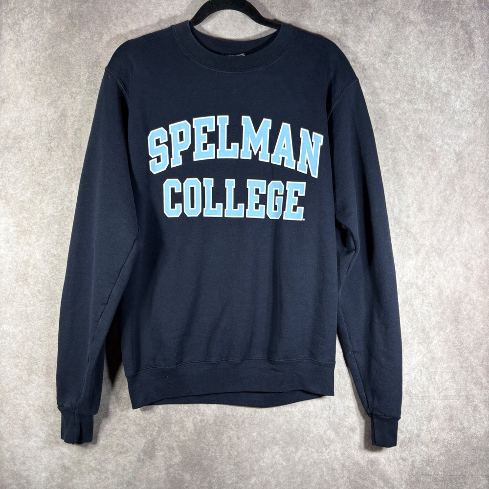 Champion Sweatshirt Women Small Navy Spelman College Crewneck Fleece HBCU Active
